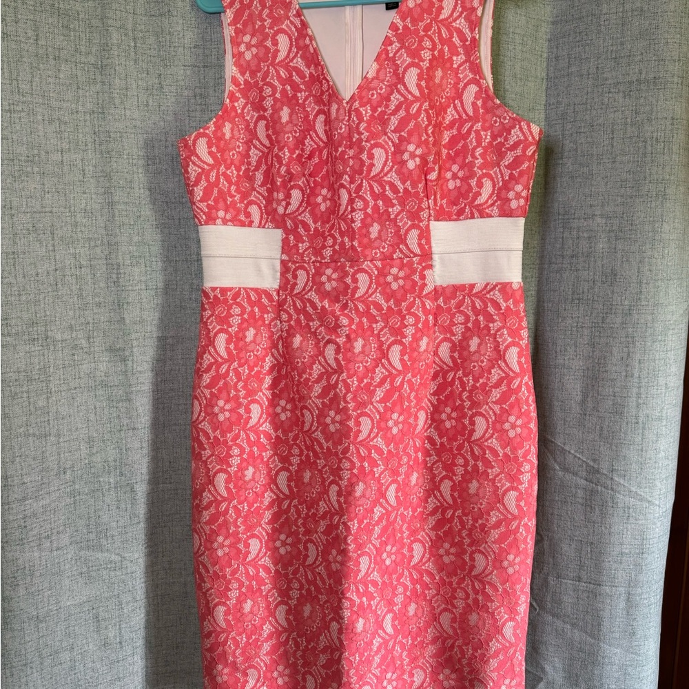 Worthington Pink Sheath Dress V-Neck Midi